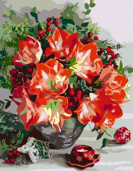 Набір, техніка акриловий живопис за номерами Flowers 35х45 см Rosa Start 