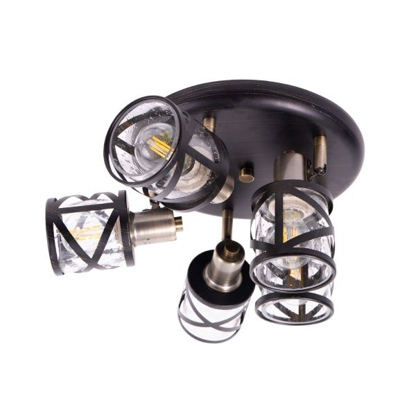 Спот Altalusse INL-6146C-05 5x40 Вт E14 античная бронза/венге 