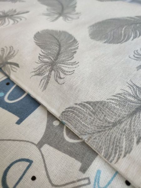 Комплект постільної білизни Слоники блакитні 2,0 білий із малюнком UP! (Underprice) 