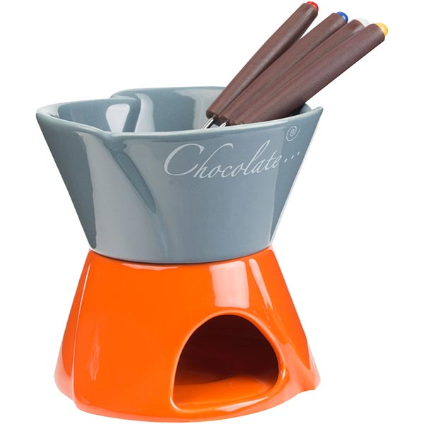 Набір для фондю Twist синій/помаранчевий