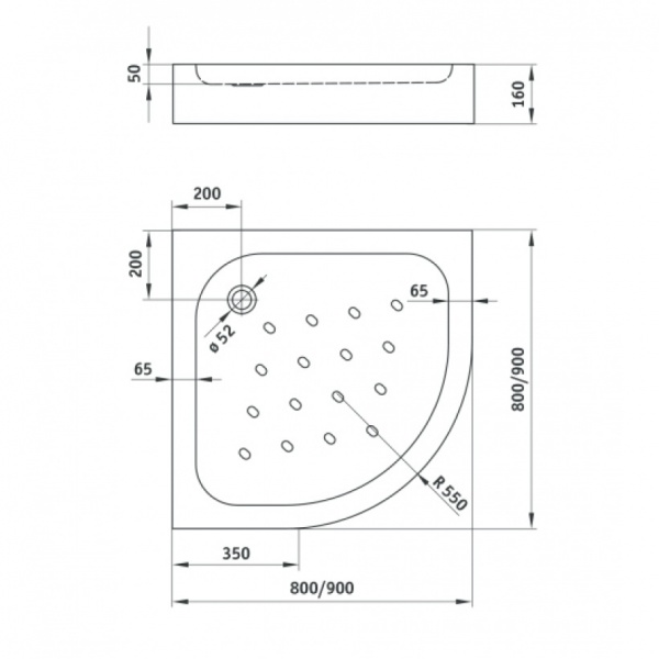 Поддон акриловый Deante Funkia KTA_054B полукруглый