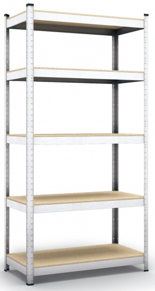 Стелаж металевий Меткас Бюджет оцинкований 1800x900x600 мм ДСП полиця 5 шт. цинк 