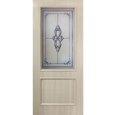 Двері полотно Версаль ПО 90 см дуб білений зі склом