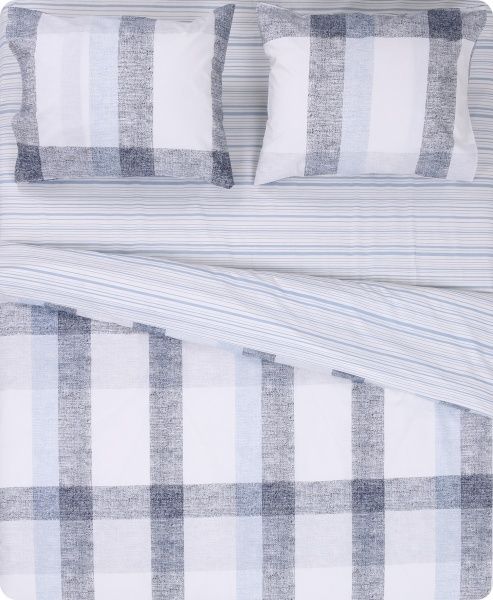 Комплект постільної білизни Сіра клітинка 2 сірий 