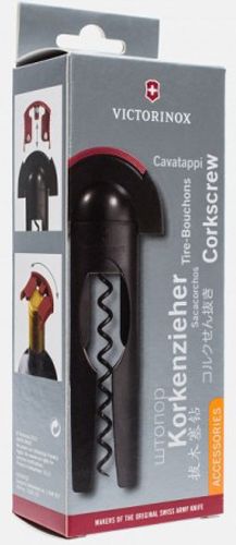 Штопор 7.6924 черный с резаком для фольги Victorinox