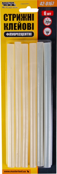 Стержни клеевые MasterTool флуоресцентные 11 мм 6 шт. 42-0167