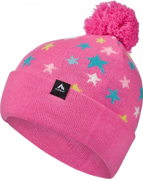 Шапка McKinley Mely II jrs 294880-395 52-54 черно-розовый