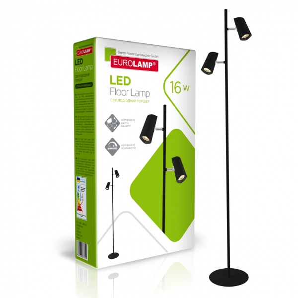 Торшер Eurolamp dimmable 16 Вт черный LED-FLD1-16W(black) 