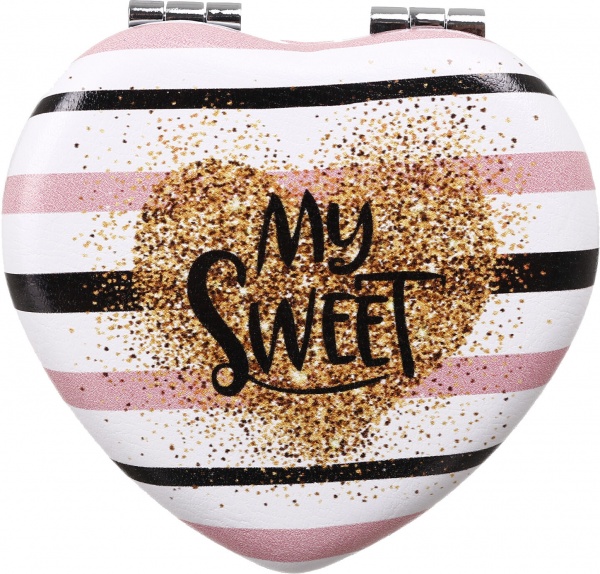 Зеркало карманное косметическое Лідер Канц Сердце фигурное 4 варианта в ассортименте 