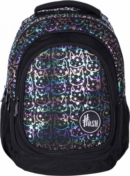 Рюкзак молодіжний Hash #Школа AB330 Neon kitty з голографічним ефектом 18.5 л 39 х 28 х 15 см