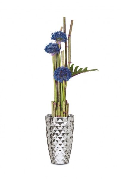 Ваза для квітів Scheurich Mirror Silver фігурний 2,88л срібний 