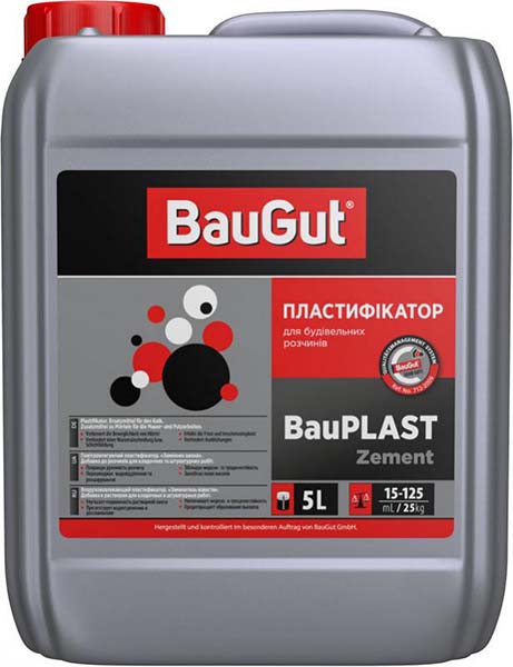 Пластифікатор BauGut BauPLAST Zement замінник вапна 5 л