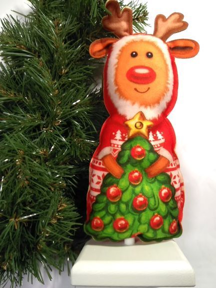 Украшение новогоднее на подставке Олень 30 см 
