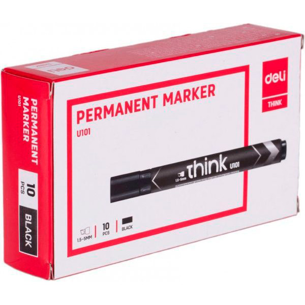 Маркер перманентний Deli 1-5 мм EU10120 чорний 