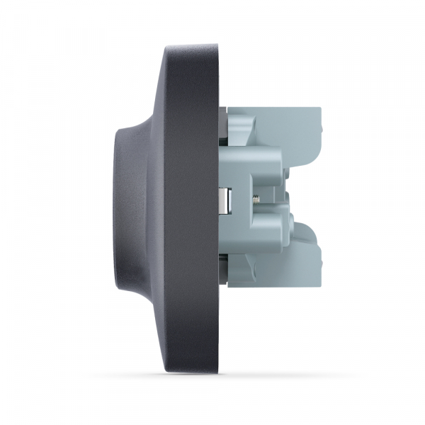 Розетка двойная с заземлением Videx Binera IP20 черный графит VF-BNSK2G-BG