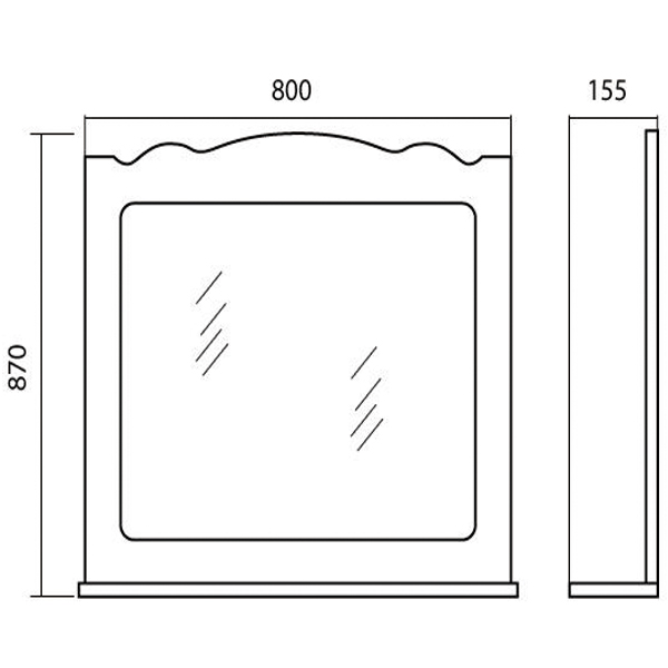 Дзеркало Аква-Родос Класік 80 см горіх