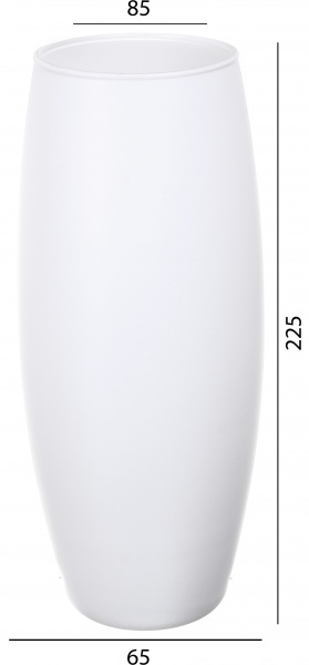Ваза стеклянная Soft бочка 25 см белая 