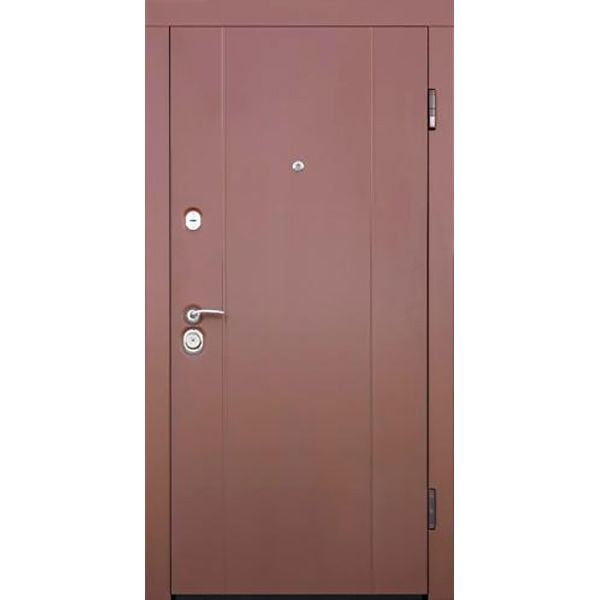 Двері вхідні Abwehr АП1-386 086П (RAL8017+)(V)(ТО) Kale257/Kale252 коричневий 2050х860мм праві
