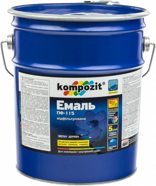 Емаль Kompozit алкідна ПФ-115 чорний мат 12кг