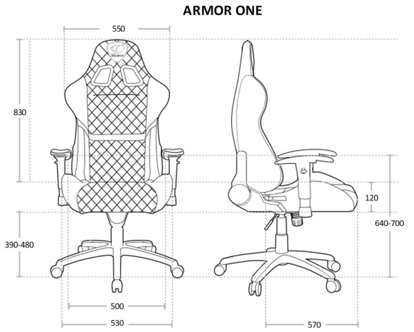 Крісло Cougar геймерське Armor One Black чорний 