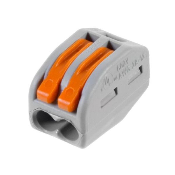 Клемма быстрого монтажа WAGO 222-412 на 2 проводника с рычагами 3 шт. серый 