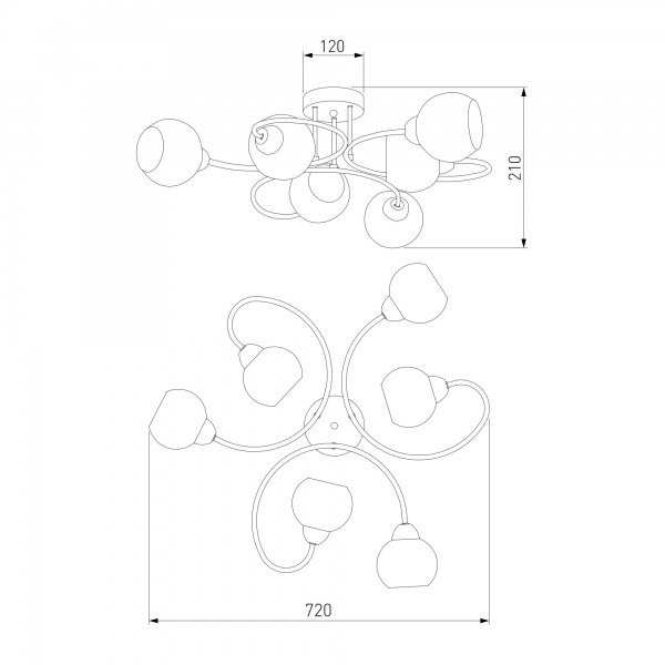 Світильник Strotskis Tulia 6x40 Вт E27 хром 30136/6 (хром) 