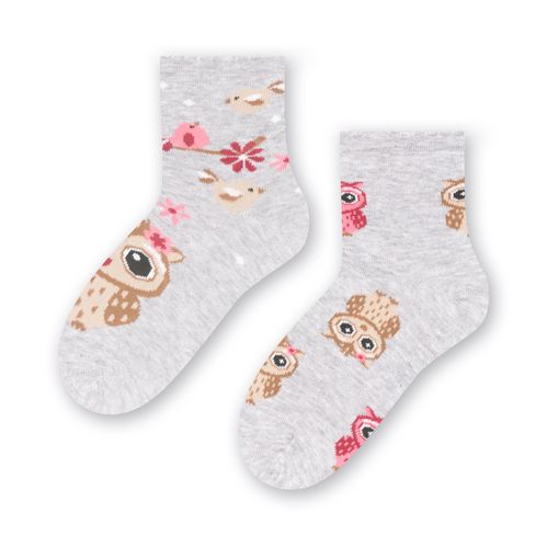 Шкарпетки дитячі для дівчаток Steven 14423 р. 29-31 світло-сірий меланж 