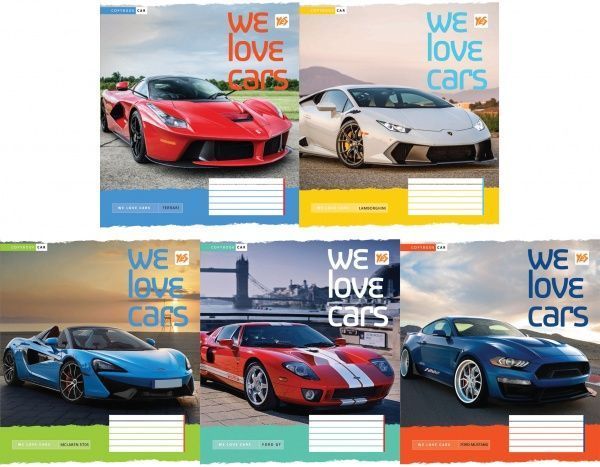 Комплект тетрадей We love cars 60 листов в клетку 10 шт. YES