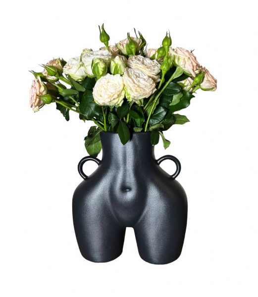 Ваза керамическая Nana ceramics Ким 25 см черный муар 