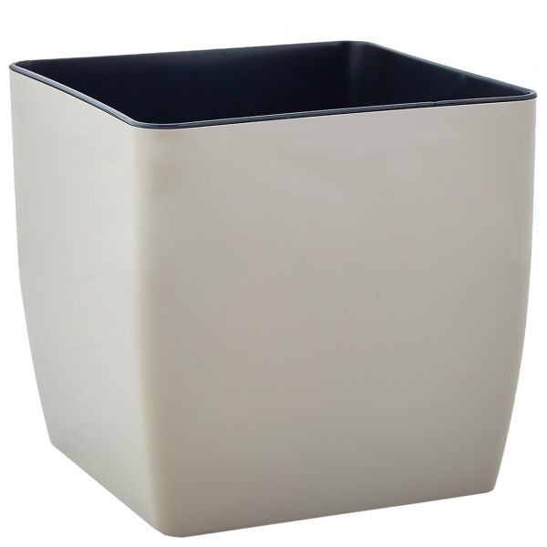 Вазон пластиковый Алеана Квадро низкий 16х16х15,5см квадратный 3л какао 