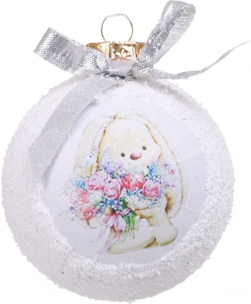 Шар новогодний Символ года-декупаж d 80 мм в ассортименте