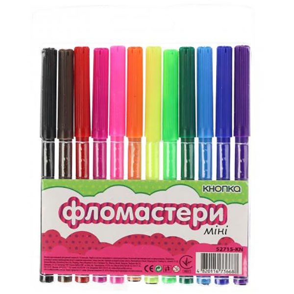 Набір фломастерів Міні 12 шт. Тікі