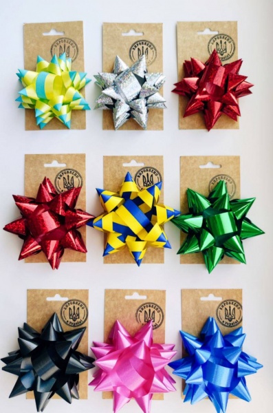 Бант + Лента 2 м р.12 см желто-голубой