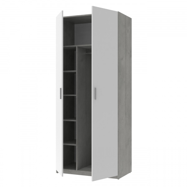 Шкаф для одежды Doros Кен бетон/белый 