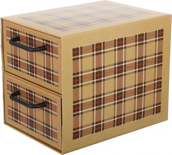 Комод картонний Miss Space Клітинка 2 відділення бежевий