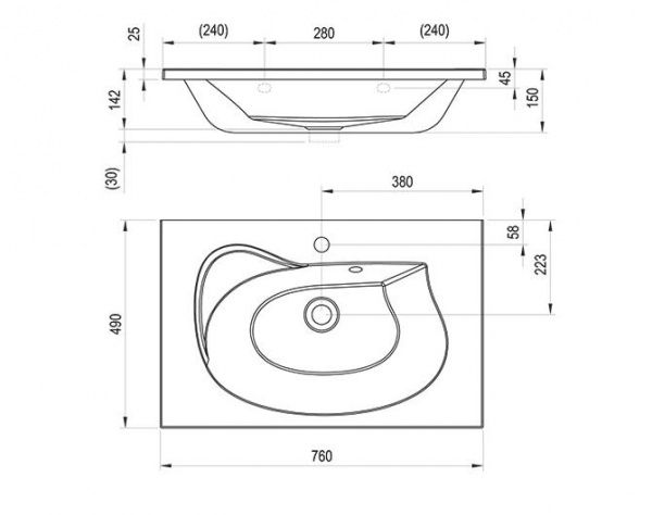 Умывальник Ravak ROSA 760