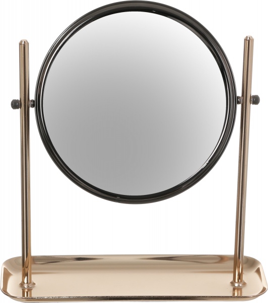 Зеркало косметическое круглое с металлической подставкой 20x30,5 см хром 