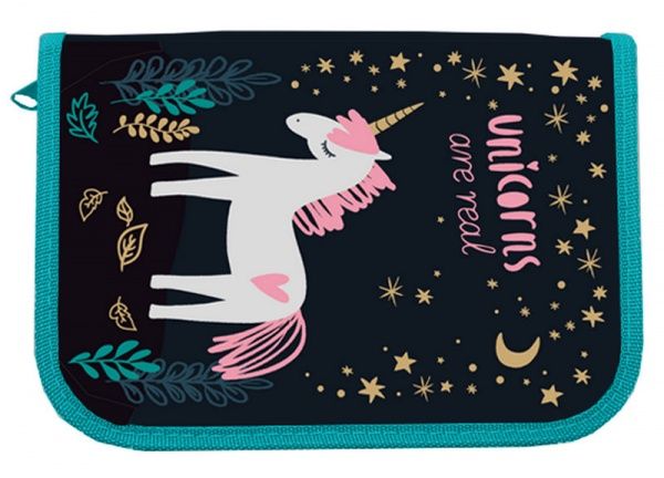 Пенал шкільний 2-ярусний Unicorn 21402C CLASS різнокольоровий принт