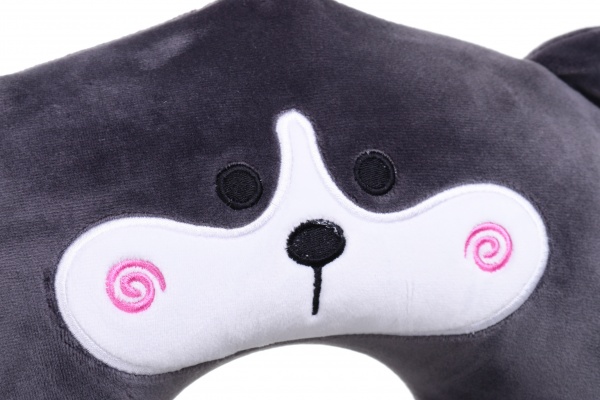 Подушка дорожная Кот 30х30 см серый Luna