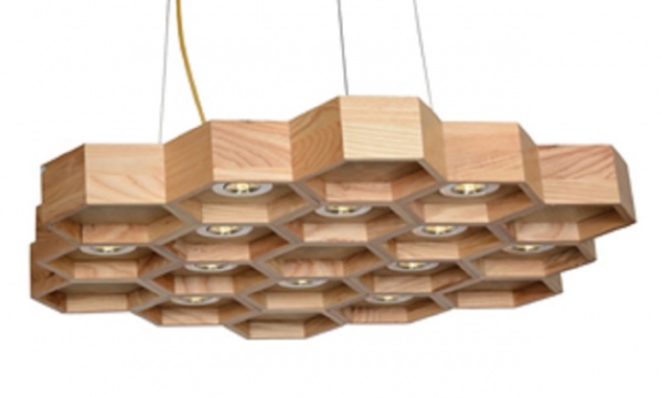 Люстра світлодіодна Інтерклас 12x25 Вт дерево світле НСБ 06-12хХХ-016 