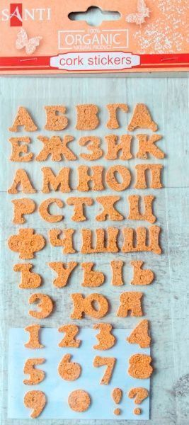 Набор наклеек пробковый стикер 43 шт.