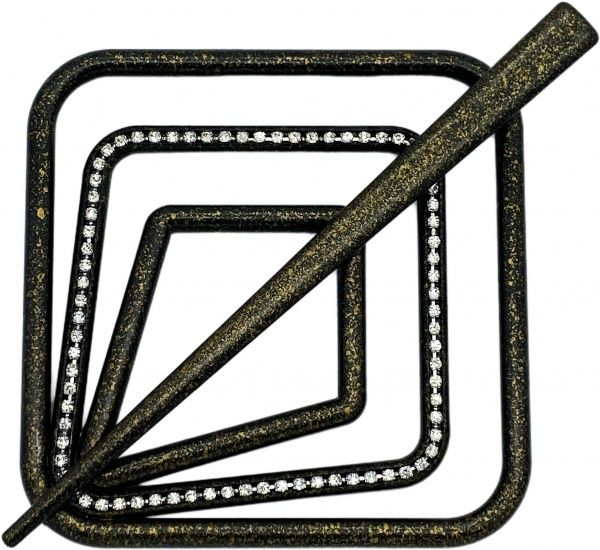 Заколка Квадрат Элит 85х85 мм старое золото В0021-15 MISLT