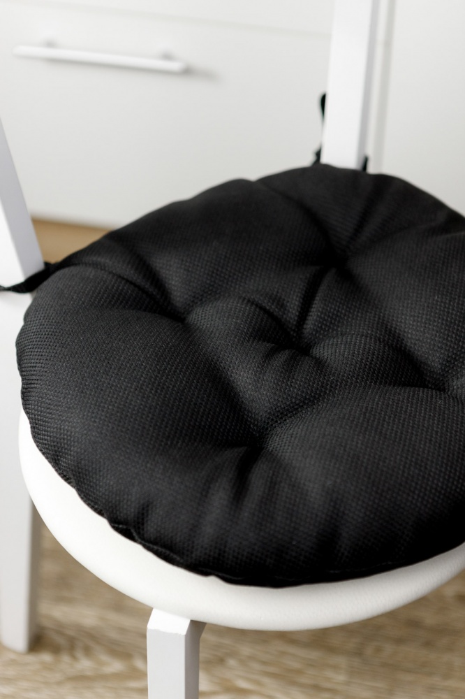 Подушка на стул Dх40 см LEON черная Прованс
