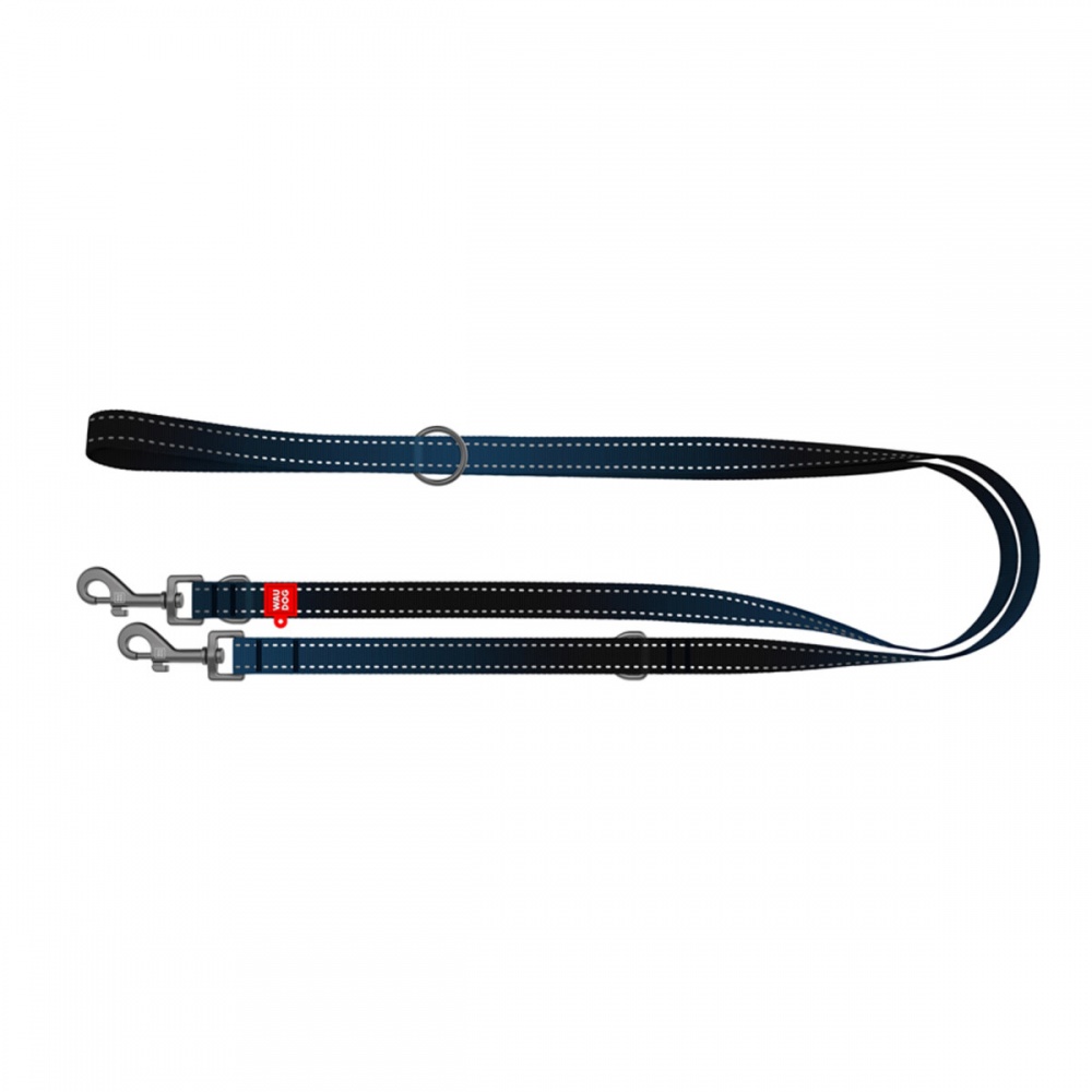 Повідець-перестібка Waudog Nylon Mono світловідбивний М Ш20 мм Д300 см чорний