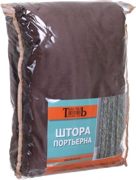 Штора Бархат HX V-66-27 200x290 см коричневая ТД Текстиль