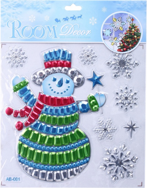 Наклейка декоративна силіконова мікс (6 дизайнів) в асортименті 91418-PN 21x22 см