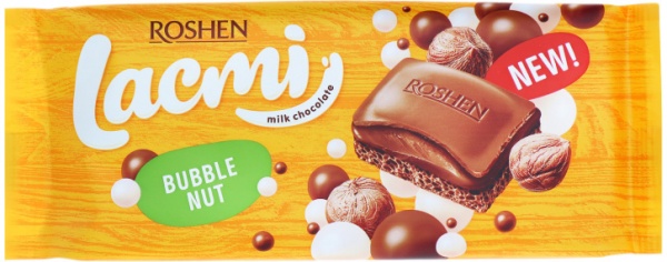 Молочный шоколад Roshen пористый Buble Nut Lacmi м/у 85г