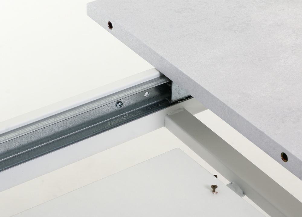 Стол обеденный Канзас 1200(1550)x730x750мм бетон снежный/белый