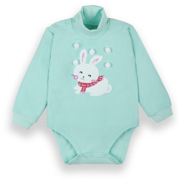 Боді для дівчаток Габбі Зайка-бум р.80 ментоловий BD-20-24 