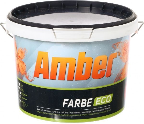 Краска акриловая водоэмульсионная Amber Farbe ECO мат белый 3л